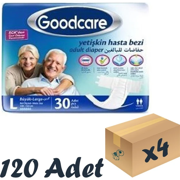 Good Care Yetişkin Hasta Bezi Large 30 Adet 4 Paket 120 Parça Yumuşak Tekstil Yüzeyli ürün görseli 1