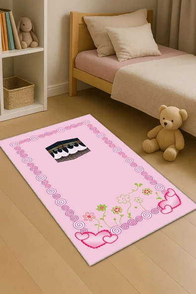 Pembe Kabe Temalı Kız Çocuk Seccadesi CS32 ürün görseli 1
