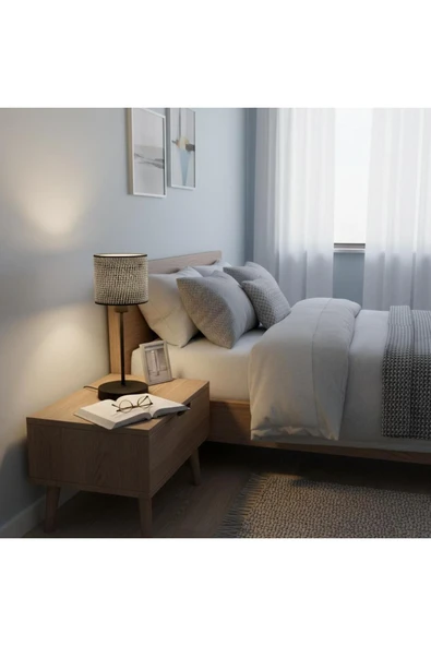 Elizim Home Lighting 20'lik Hasır Görünümlü Füme Abajur ürün görseli 1