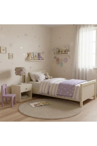 Elizim Home Lighting Makrome Lila Papatyalı Abajur ürün görseli 1