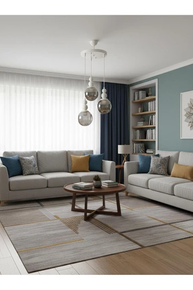 Elizim Home Lighting Holla 3' lü Füme Cam'lı Beyaz Sarkıt Avize ürün görseli 1