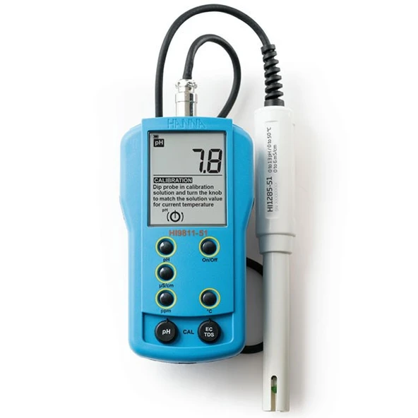 Hanna HI 9811-51 Harici Problu pH  EC  TDS Sıcaklık Ölçer ürün görseli 1