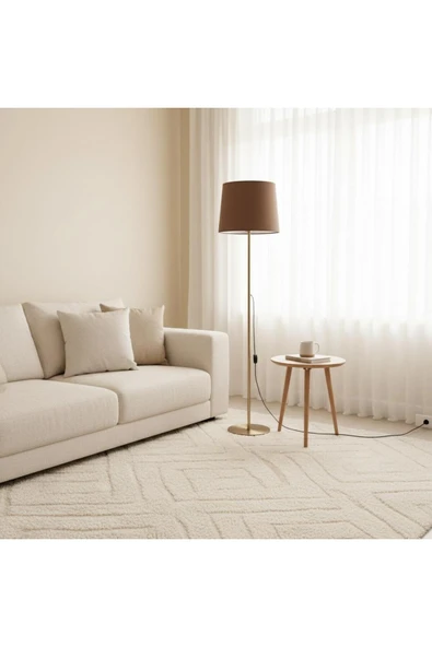 Elizim Home Lighting Duru Kasa Kahverengi Şapkalı Lambader ürün görseli 1