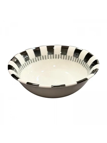 Cooker Porselen Siyah Beyaz Çorba Kasesi 6'lı 14 cm ürün görseli 1