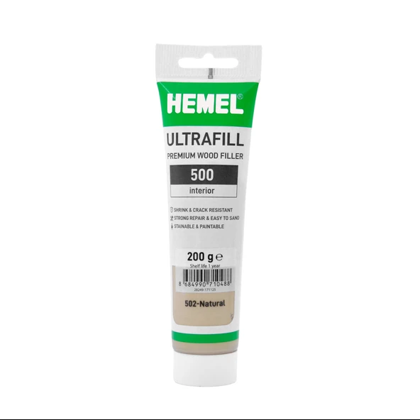Hemel Ultrafill Premium İç Mekan Ahşap Tamir Macunu Su Bazlı Naturel Krem 200 gr ürün görseli 1