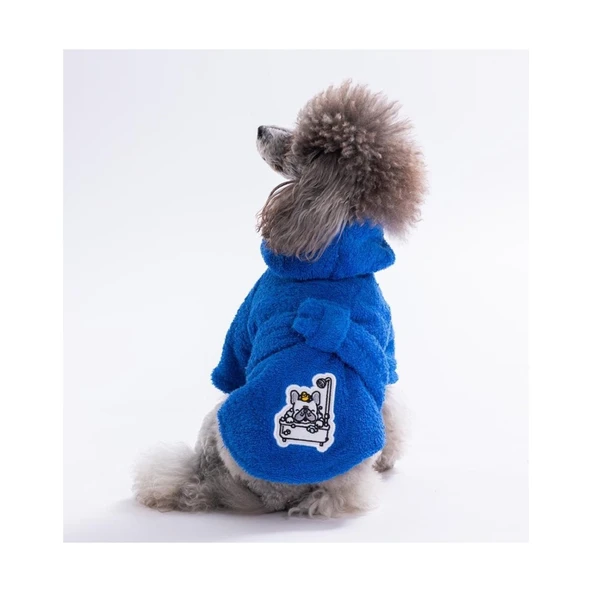 Pawstar Bornoz Kedi ve KÜÇÜK Köpek Mavi Pattaya 2XL-3XL ürün görseli 1