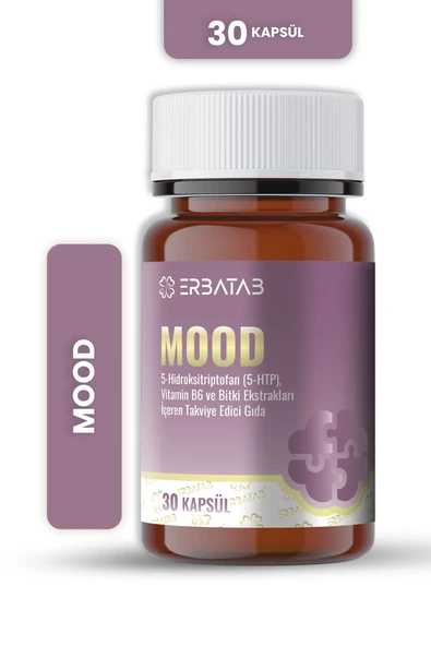 Erbatab Mood 5-HTP 30 Kapsül Passiflora, Valerian ve Melisa Ekstraktları İçeren Takviye Edici Gıda ürün görseli 1