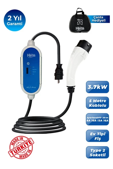 Hims 3.7kW Ev Tipi Taşınabilir Elektrikli Araç Şarj İstasyonu HCTK-G-3 ürün görseli 1