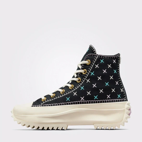 Converse Run Star Hike Unisex Siyah Platform Sneaker - Resim 3