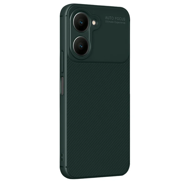 Vivo Y18 Kılıf Auto Focus Karbon Kapak - Koyu Yeşil ürün görseli 1