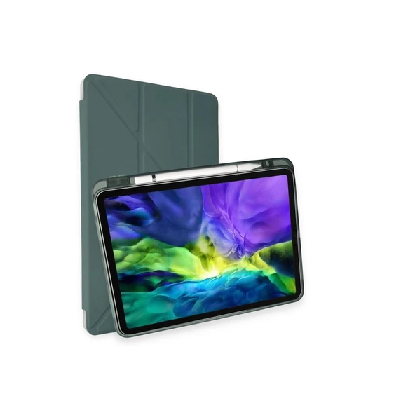 Apple İpad Air 4 10.9 Kılıf Kalemlikli Mars Tablet Kılıfı - Koyu Yeşil ürün görseli 1