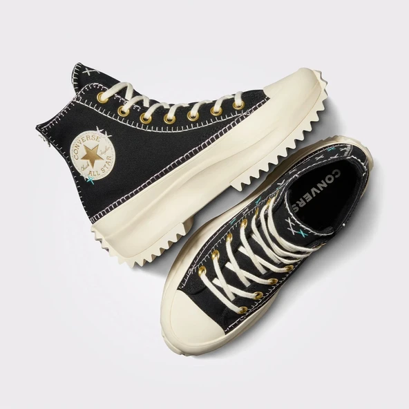 Converse Run Star Hike Unisex Siyah Platform Sneaker - Resim 4