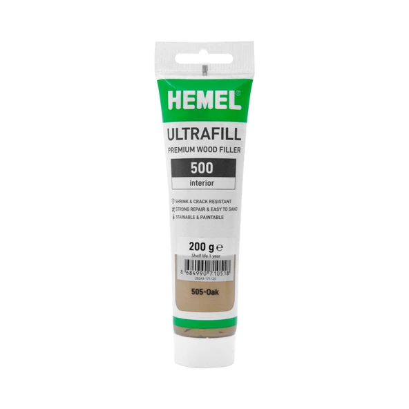 Hemel Ultrafill Premium İç Mekan Ahşap Tamir Macunu Su Bazlı Meşe Oak Koyu Krem 200 gr ürün görseli 1