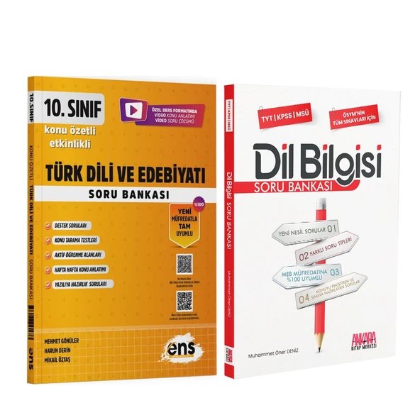 ENS Yayıncılık 10. Sınıf Türk Dili ve Edebiyatı Etkinlikli ve AKM Dil Bilgisi Soru Bankası Seti 2 Kitap ürün görseli 1