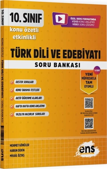 10. Sınıf Türk Dili ve Edebiyatı Etkinlikli Soru Bankası ENS Yayıncılık ürün görseli 1