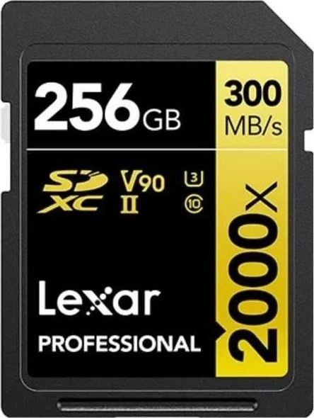 Lexar Professional 256GB 2000X 300MB/s 8K V90 SD Hafıza Kartı ürün görseli 1