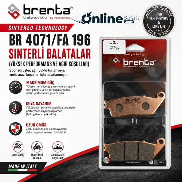 Honda NSS 300 Forza Ön Fren Disk Balata Brenta Sintermetal 4079 ürün görseli 1