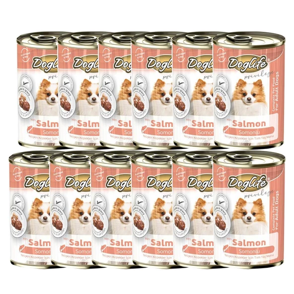 DOGLİFE SOMONLU KÖPEK KONSERVE 400GR x 12 Adet ürün görseli 1