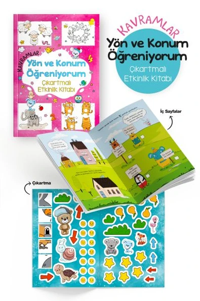Kavramlar – Yön ve Konum Öğreniyorum – Çıkartmalı Etkinlik Kitabı - 3 Yaş + ürün görseli 1