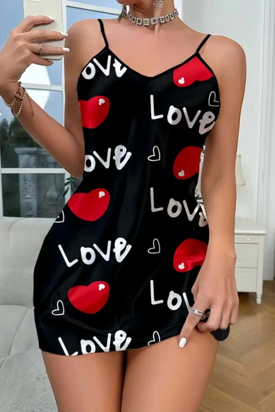 Love Desenli Saten ürün görseli 1
