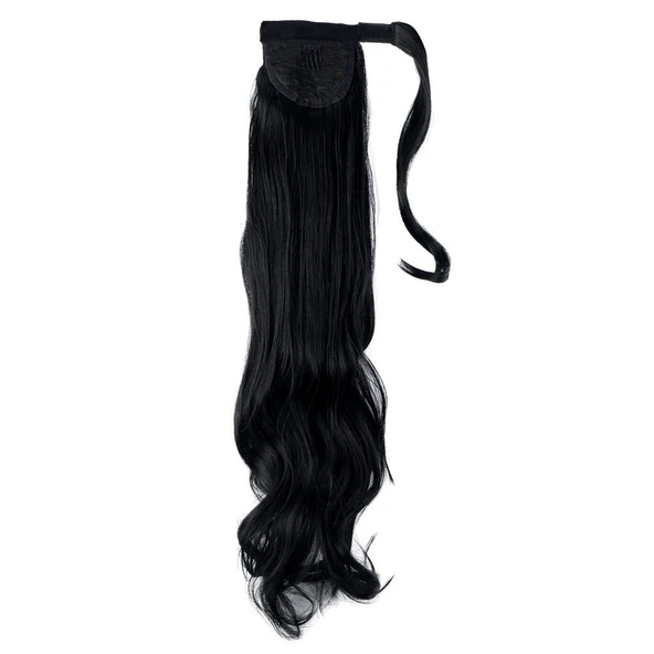 Bağlamalı Dalgalı At Kuyruğu / Siyah - Resim 4