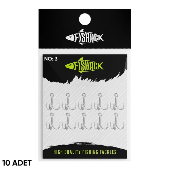 Üçlü İğne - Nikel Üçlü Kanca - Fishack 3210 - 10 Adet - No: 3 ürün görseli 1