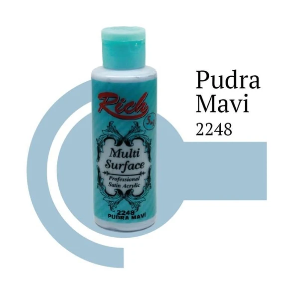 Rich Multi Surface 2248 Pudra Mavi Akrilik Boya 120 cc ürün görseli 1