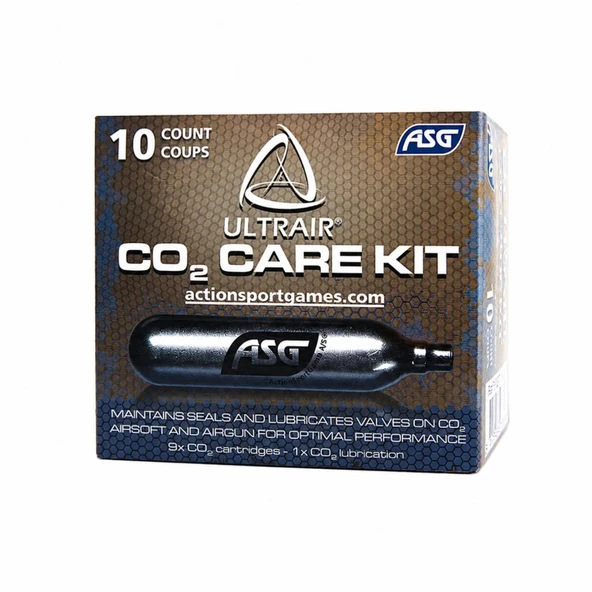 ASG 12 gr CO2  Airsoft Tüpü 10'lu Kutu (9 Normal + 1 Yağlı) ürün görseli 1
