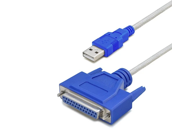 Usb To Paralel (Lpt) Yazıcı Dönüştürücü Kablosu 1.3 M - Silver Mavi HDX7531 ürün görseli 1