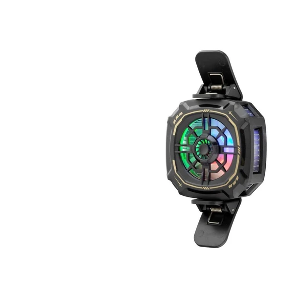 Telefon Buz Soğutucu Fan Mıknatıs Ve Klips Rgb Siyah HDX4381 ürün görseli 1