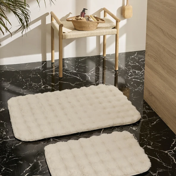 Karaca Home Bubble Banyo Paspas Seti Beyaz ürün görseli 1