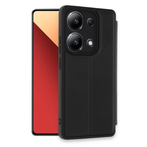 Xiaomi Redmi Note 13 4g Kılıf Flip Cover - Siyah ürün görseli 1