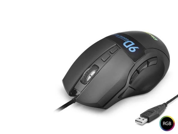 X10 Mouse 12800 Dpi 9 Tuş Makro 1000 Hz Rgb - Siyah ürün görseli 1