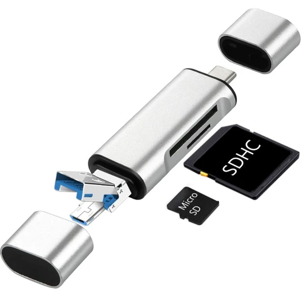 ZR825 Type-C Usb 3 İn 1 Card Reader ürün görseli 1