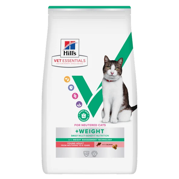 Hill's Vet Essentials Multi-Benefit + Weight Somonlu Kısırlaştırılmış Genç Yetişkin Kedi Maması 3 Kg ürün görseli 1