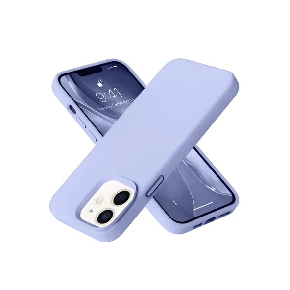 Apple İphone 12 Kılıf Nano İçi Kadife Silikon - Lila ürün görseli 1