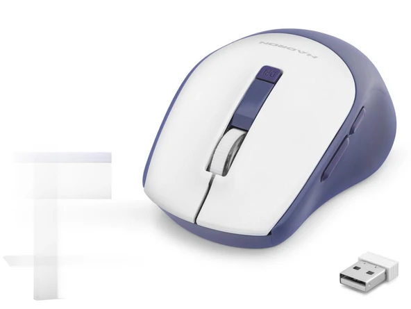 Kablosuz Mouse 600/1600 Dpi - Beyaz Lacivert HDX3408B ürün görseli 1