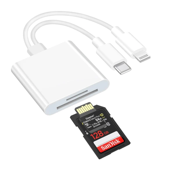 ZR636 Type-C Lightning Camera Storage Card Reader ürün görseli 1