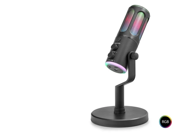 Profesyonel Rgb Mikrofon Dsp Gürültü Engelleme Reverb Echo Destekli Type-C - Siyah SU8 ürün görseli 1