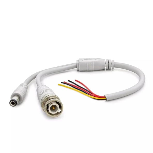 Power Jak Kablo Dc + Bnc 60Cm Beyaz HDX5530 ürün görseli 1