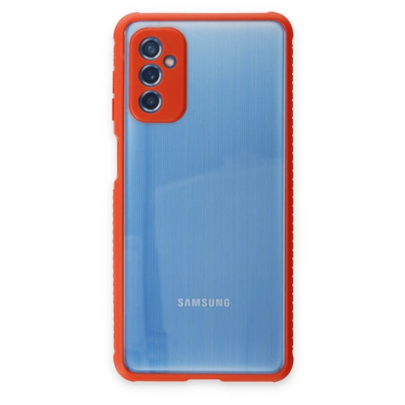 Samsung Galaxy M52 5g Kılıf Miami Şeffaf Silikon - Kırmızı ürün görseli 1
