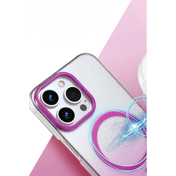 Apple İphone 14 Pro Max Glossy Magsafe Kapak - Mavi - Resim 2