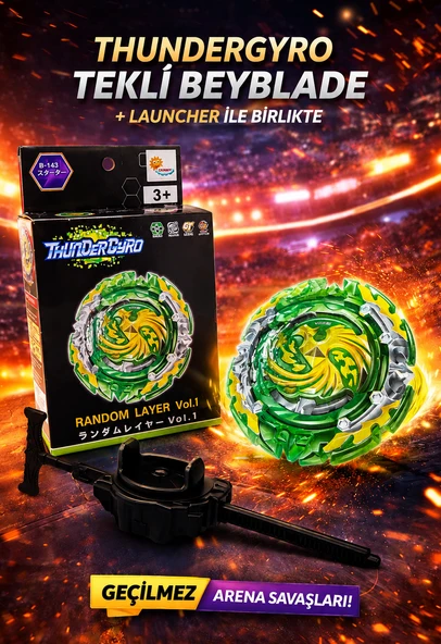 ThunderGyro Random Layer Vol.1 Beyblade Kutulu Tekli Arena Savaş Topacı ürün görseli 1
