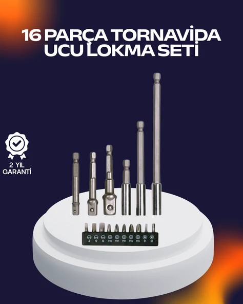 16 Parça Usta İşçilik Bits Takımı Vida Sökme Takma Set ürün görseli 1