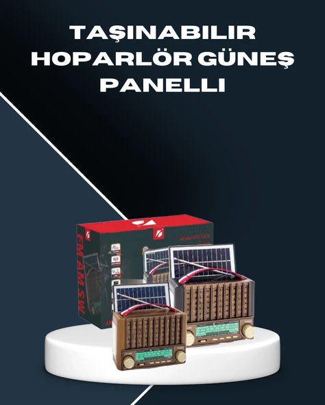 Çok Fonksiyonlu Solar Radyo Bluetooth USB SD Kartlı Taşınabilir Hoparlör ürün görseli 1