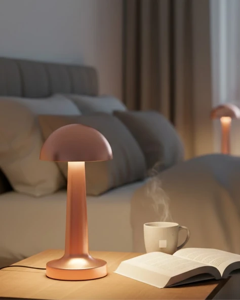 Şarjlı Mantar Masa Lambası 3 Seviyeli Dokunmatik LED USB Şarj Özellikli ürün görseli 1