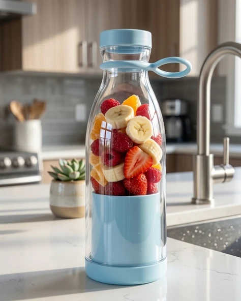 Mini Blender USB Şarjlı 380 ml Smoothie Hazırlayıcı Hafif ve Pratik Tasarım ürün görseli 1