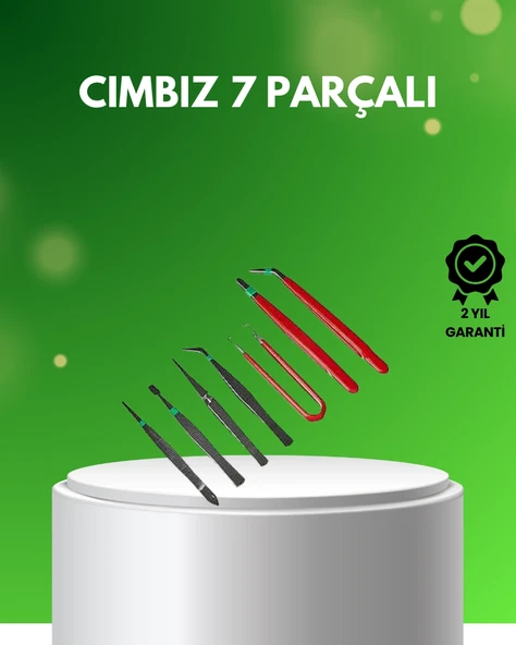 7 Parça Hassas Çelik Cımbız Seti Elektronik ve Saat Tamiri İçin ürün görseli 1