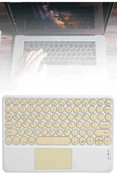 Bluetooth Touchpad Klavye 10.9 inch Kablosuz Wifi Q Klavye Slim - Resim 3