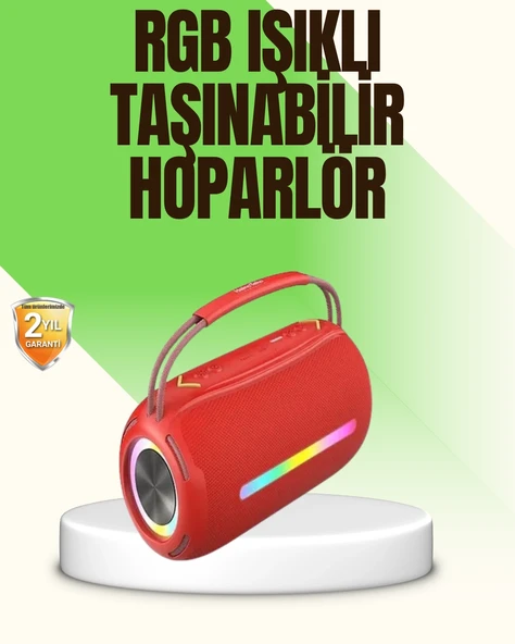 RGB LED Işıklı 20W Taşınabilir Bluetooth Hoparlör IPX6 Suya Dayanıklı ürün görseli 1
